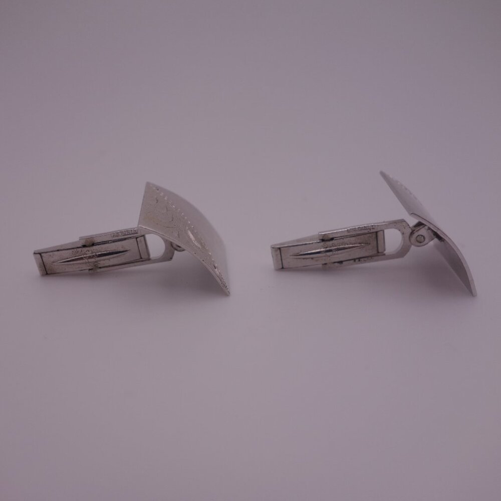 Silver Color Cuff Links with Pattern - Picture 11 of 14
